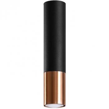 Aplique de Techo LOOPEZ GU10 Acero Cobre Negro 1 Bombilla LED 29cm