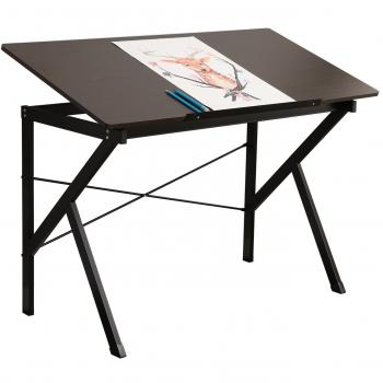 DlandHome 120 * 60cm Mesa de Dibujo/Escritorio, Bandeja de inclinación Ajustable en Altura para el hogar y la Oficina -SZ011 Negro