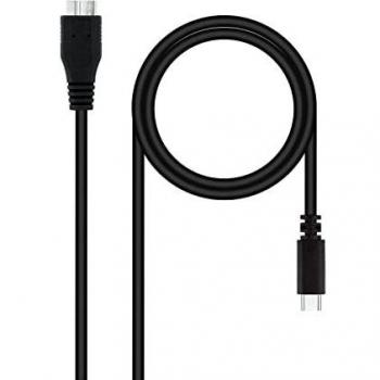 NANOCABLE 10.01.1201-BK - Cable USB 3.0, USB-C/M-Micro B/M, Color Negro, 1 m