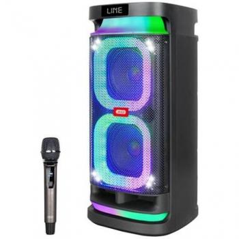 Altavoz Karaoke Bluetooth XO F58 - 40W - Iluminación RGB - Micrófono Inalámbrico Incluido - Entrada para Instrumentos y Micrófonos Adicionales - Color Negro