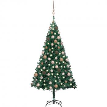 vidaXL Artificial Pre-lit Christmas Tree with Ball Set Green 150 cm PVC