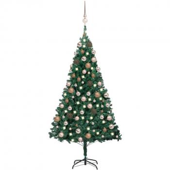 vidaXL Artificial Pre-lit Christmas Tree with Ball Set Green 120 cm PVC