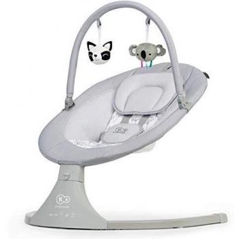 kk Kinderkraft Eléctrica Silla mecedora 2 en 1 LULI, Balancín, 5 Velocidades de mecer, 12 Melodías, Gris