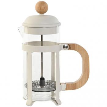 Cafetera de Émbolo Home Esprit Blanca Natural Acero Inoxidable 350 ml