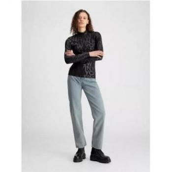 Camiseta de Manga Larga para Mujer Calvin Klein Jeans - Logotipo Negro, Algodón Orgánico (XS)