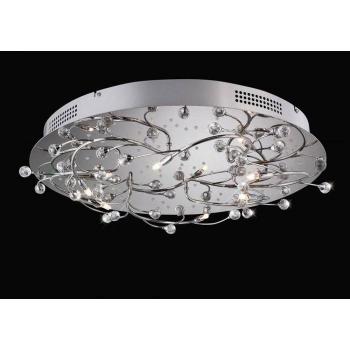 Plafón empotrado redondo Fia, 6 bombillas G4, LED blanco, cromo pulido/cristal