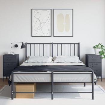 Mesitas de noche 2 unidades acero laminado 36x39x68 cm Negro, Rosa, Antracita para habitación, dormitorio, salón y estudio - Mesa auxiliar