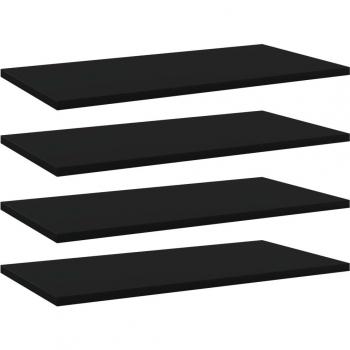 Estantes de estantería 4 ud madera ingeniería negro 60x30x1,5cm