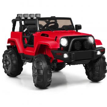 12V Remote Control Kids Ride-On Truck with Spring Suspension, LED Lights & Music