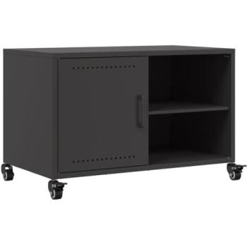 Mueble TV Multimedia Estantería Buffet Acero Negro 68 x 39 x 43,5 cm