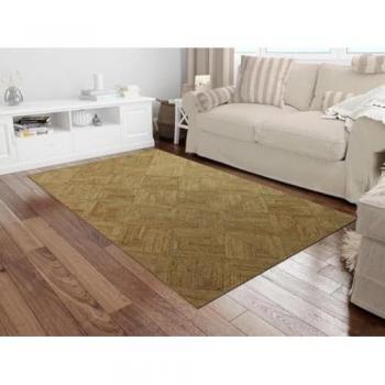 Cama de 160 x 200 cm con cajones en terciopelo marfil + colchón ILISIO y alfombra rectangular 100% yute trenzado de 200 x 290 cm natural