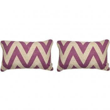 NAF NAF - 2 Fundas de cojín de decoración MEENA 30x50 cm 85% algodón 15% lino. Fabricado en España