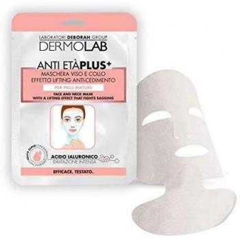 Dermolab Antiedad Plus + Máscara facial y cuello efecto lifting antiencedimentoml.42 para pieles maduras, ácido hialurónico