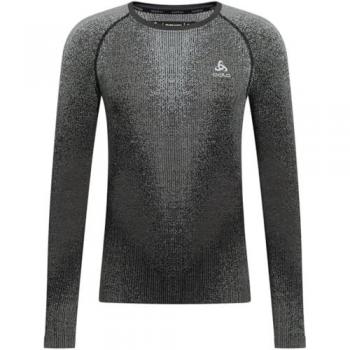 Odlo Blackcomb Eco Big Logo Long Sleeve Base Layer Top for Men - Grey, Size L