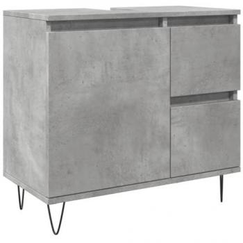 Mueble de lavabo madera ingeniería gris hormigón 65x33x60 cm