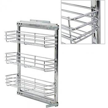 vidaXL - Cesta de Alambre para Cocina, 2 Niveles, Extensible, para armarios Inferiores, 17 x 51 x 60 cm, Color Plateado