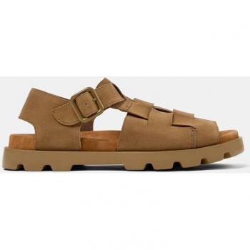 CAMPER Brutus Sandal - Men's Brown Suede Sandals in Size 46