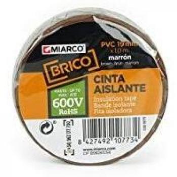 miarco 10783 10783-Cinta aislante de PVC Brico Marrón 19mm x 20m