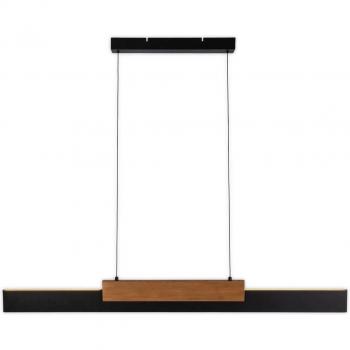 Lámpara Colgante LED Wiebke 120,5 cm con Detalle en Madera Negra y Regulador de Intensidad