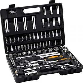 Hi-Q Tools Juego de Llaves de Tubo de 94 Piezas Pulgada, Unisex, Multiuso, Todo el año.