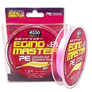 Hilo de pescar trenzado Asso PE Eging Master 120 m rosa 0,185 mm