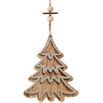 Colgante Árbol de Madera Plata de 12 cms