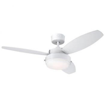 Ventilador de Techo Westinghouse Alloy 73058 Blanco con luz, 105 cm de diámetro
