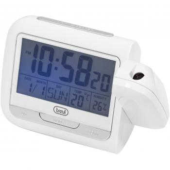 Despertador Digital Trevi PJ 3027 con Proyección de Hora y Temperatura, Color Blanco