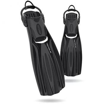 Aletas de Buceo Tecnomar Momentum Regulables, Adultos Unisex, Negro, L-XL (44/46)
