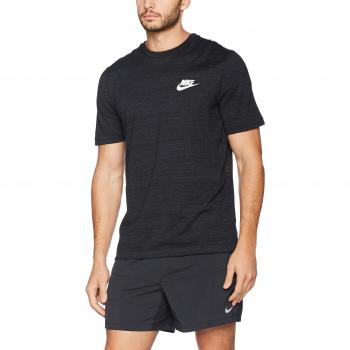 Nike M Nsw Av15 Ss Knit Camiseta de Manga Corta, Hombre, Negro