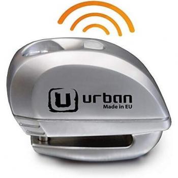 URBAN UR22 Candado Moto Disco Alarma 120db ON/OFF, Warning Avisador, Módulo Remplazable Impermeable, Pila Litio, Universal Motos Scooters Bicicletas Patinetes, Antirrobo Pinza Disco Freno Metálico