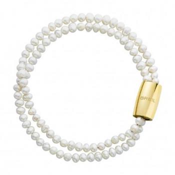 Pulsera de acero color gold para mujer Breil Jewellery colección Magnetic System, talla 19,5 sin piedras - Mod. TJ3301