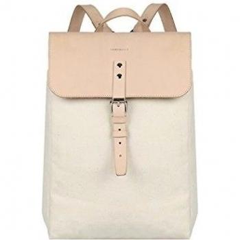 Sandqvist Alva OFF WHITE Cuero blanco mochila bolsa de lona
