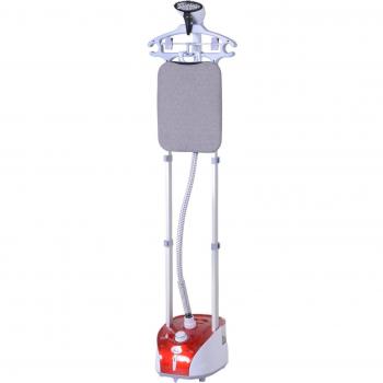 Cepillo de Vapor Vertical Homcom 1800W con Temperatura Ajustable a 11 Niveles, Centro de Planchado Doble Barra y Depósito de Agua de 2L, Calentamiento Rá