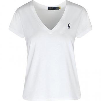 Camiseta Polo Ralph Lauren Básica de Mujer con Logo Bordado Color Blanco Talla M