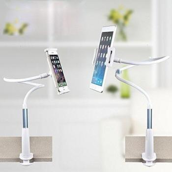 Unho®Soporte Perezoso Móvil universal para Iphone tablet IPAD 2/3/4/Air Galaxy s7 s6 edge note 5 iPhone 4/5/6/6S Plus smartphones,4-11 pulgadas, con rotación 360º,Ajustable