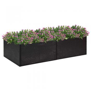 vidaXL Garden Planter Black 157x80x40 cm Poly Rattan