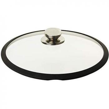 Castey - Tapadera De Cristal Con Aro De Silicona Y Pomo Inoxidable 28Cm
