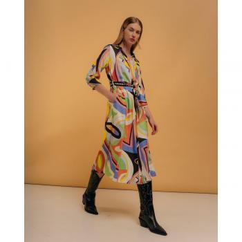 Vestido midi camisero con cinturón personalizado NIZA