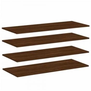 Estantes de pared 4 uds madera ingeniería marrón 100x40x1,5 cm