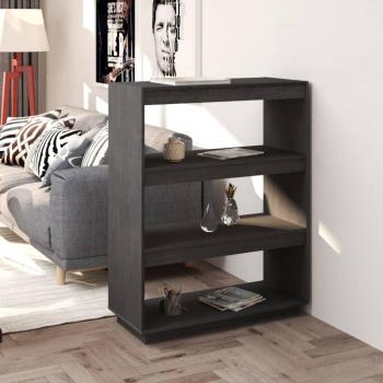 Estantería/divisor de espacios madera pino 80x35x103 cm Natural, Blanco, Gris - Mueble Almacenaje Estantería para Oficina, Estudio, Sala de Estar, Dormitorio Estantería/Librería