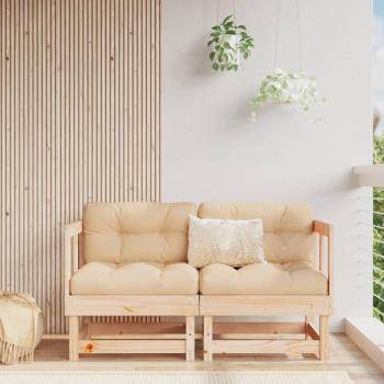 vidaXL Corner Sofa Set with Cushions - 2 pcs Solid Wood Pine