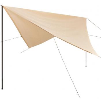 Toldo con postes HDPE cuadrado 3x3 m crema