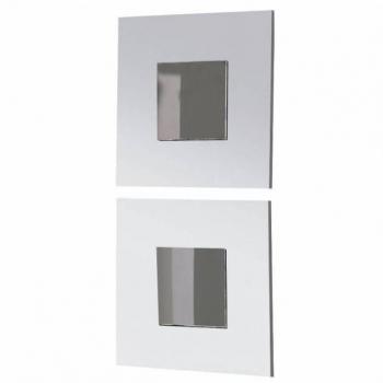Juego de Dos Espejos Cajún Entrada Estilo Moderno Color Blanco 45x45x2 cm