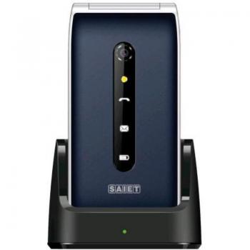 Teléfono para Ancianos SAIET VANTO Azul con Teclas Grandes, Botón SOS y Base de Carga