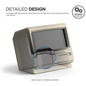 elago M4 soporte - [Negro] [Vintage Apple Monitor] [perfecto para películas] [estación de carga] - para iPhone 7, iPhone 6/6S