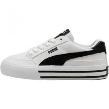 Zapatillas Puma Court Classic Vulc FS, zapatilla casual de lona y plataforma para hombre, color blanco