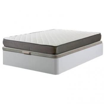 Cama Canapé Abatible Blanco 105x190 cm con Colchón Básico de 18 cm