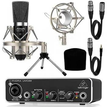 Behringer UMC22 Interface Audio con Micrófono Estudio Berlín 1800 + Accesorios
