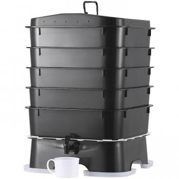 Vevor 5-Tray 50L Worm Composter for Food Waste Recycling and Vermicompost Production
